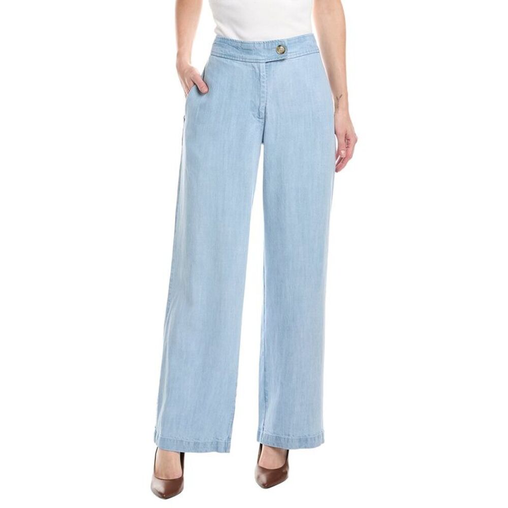 T Tahari Womens Wide Leg Pant, Blue